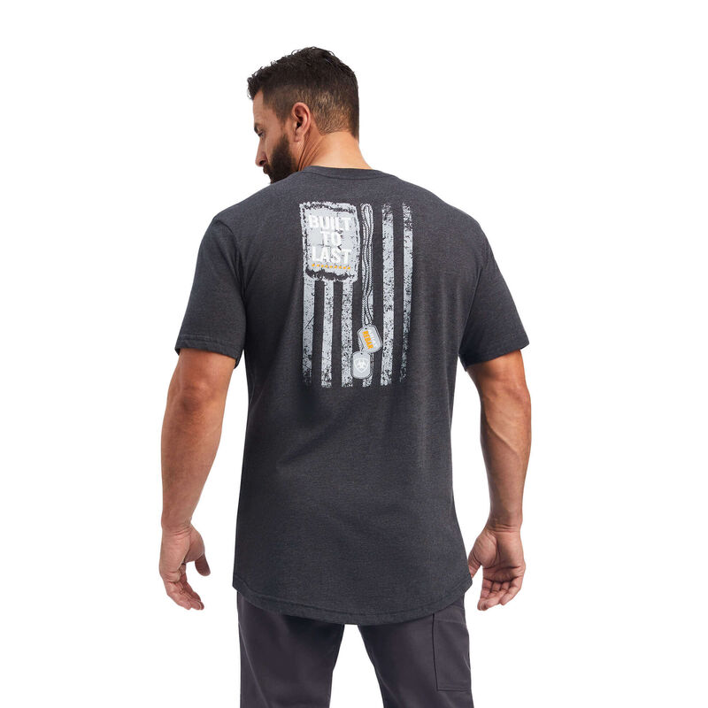 Ariat T-Shirts Herren - Rebar Cotton Strong Dog Tags DunkelGrau ( IQSCZ-0273 )